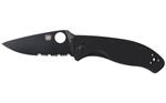 TENACIOUS Spyderco C122GBBKPS Tenacious  3.39" Folding Drop Point Part Serrated Black Matt