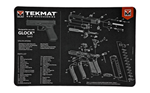 Tekmat GLOCK GEN 5 TekMat TEKR17GLOCKG5 Glock Gen5 Cleaning Mat Black/White Rubber 17" Long Glock G