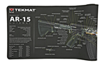 Tekmat  TekMat TEKR44AR15CA AR-15 3D Cutaway Ultra Cleaning Mat Black/White Rubber 44" L