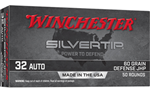 Winchester Ammu SILVERTIP Winchester Ammo W32AST Silvertip  32 ACP 60 gr Jacketed Hollow Point (JHP) 50 Bx