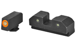 Xs Sights  XS Sights GLR012P6N R3D Night Sights 3-Dot Set Tritium Green with Orange Outline