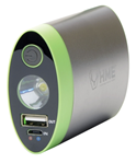 Gsm Outdoors 101180 HME HW Hand Warmer  with Light ABS Plastic Sliver w/Green Accent Rechargeable Li