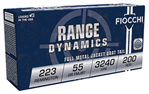 Fiocchi Ammunit 102216 Fiocchi 223ARD Range Dynamics 223 Remington/5.56 NATO 55 GR Full Metal Jacket Bo