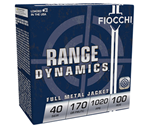 Fiocchi Ammunit 102230 Fiocchi 40ARD100 Range Dynamics  40 S&W 170 gr Full Metal Jacket Truncated-Cone