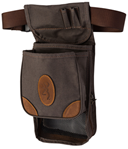 106211 Browning 121388693 Lona Deluxe Shell Pouch Flint Canvas Body w/Brown Leather Acc