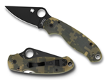 108272 Spyderco C223GPCMOBK Para 3  2.95" Folding Drop Point Plain Black DLC CPM S30V S
