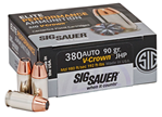 108718 Sig Sauer E380A150 Elite V-Crown  380 ACP 90 gr Jacketed Hollow Point (JHP) 50 B