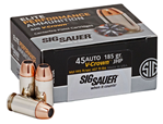 108720 Sig Sauer E45AP050 Elite V-Crown  45 ACP 185 gr Jacketed Hollow Point (JHP) 50 B