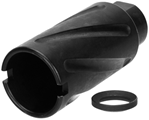 Tacfire 108754 TacFire MZ10073B Spiral Fluted Muzzle Brake Black Oxide Steel with 5/8"-24 tpi T