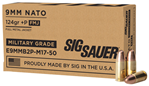 110271 Sig Sauer E9MMB2PM1750 Military Grade  9mm NATO +P 124 gr Full Metal Jacket (FMJ
