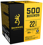 Browning Ammuni 110573 Browning Ammo B194122000 BPR   22 LR 36 GR Plated Hollow Point 1000 Bx/ 2 Cs