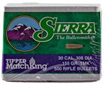 Sierra Bullets 110794 Sierra 7755C Tipped MatchKing  30 Cal .308 155 gr Tipped MatchKing 500 Per Box