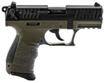 Walther Arms 5120715 P22 Q Military 22 LR 3.42" 10+1 OD Green Black Interchangea
