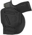 1791 Gun Leathr 112342 1791 Gunleather 4WH3SBLR 4 Way  Stealth Black Leather IWB/OWB fits Glock 25-27,2