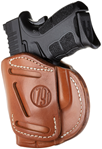 1791 Gun Leathr 112347 1791 Gunleather 4WH4CBRR 4 Way Classic Brown Leather IWB/OWB Compatible with Glo