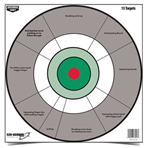 115776 Birchwood Casey 37245 EZE-Scorer Handgun Trainer 12" Bullseye Paper Hanging Gray