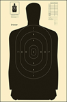 Action Target I 116012 Action Target B27SBLACK100 Qualification  Silhouette Heavy Paper Hanging Black/W