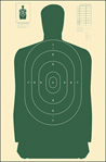 Action Targets ACTB-27SGREEN Action Target B27SGREEN100 Qualification  Silhouette Paper Hanging 24" x 45" Gre