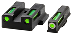 Hiviz Llc 116139 Hiviz EZN321 LiteWave H3  S&W Shield EZ380 Tactical Green Front/Rear Black Frame