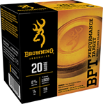 Browning Ammuni 116360 Browning Ammo B193632027 BPT  20 Gauge 2.75" 7/8 oz 7.5 Shot 25 Bx/ 10 Cs