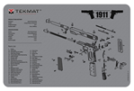 Tekmat 117819 TekMat TEKR171911GY 1911 Cleaning Mat Gray Rubber 17" Long Diagram