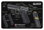 Tekmat 117824 TekMat TEKR17GLOCKCA Original Cleaning Mat  Glock 3D Cutaway 11" x 17"