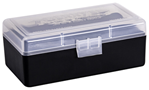 Berrys Manufact 118355 Berrys 61687 403 Ammo Box 38 Special,357 Mag 50rd Clear Lid w/Black Bottom