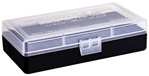 Berrys Manufact 118361 Berrys 67425 408 Ammo Box 40 S&W,45 ACP 50rd Clear Lid w/Black Bottom