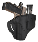 1791 Gun Leathr 118467 1791 Gunleather BH1M1SBLR BH1M1 Belt Holster Combo OWB Stealth Black Leather Fit