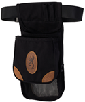119573 Browning 121388993 Lona Deluxe Shell Pouch Black Canvas Body w/Tan Leather Accen