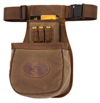 119575 Browning 121040082 Santa Fe Shell Pouch Tan Canvas Body w/Leather Accents Adjust