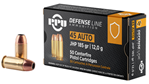 Tr&z Usa Tradin 120053 PPU PPD45 Defense  45 ACP 185 gr Jacketed Hollow Point 50 Bx/ 10 Cs