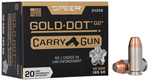 Cci/speer 120683 Speer Ammo 24259 Gold Dot Carry Gun 40 S&W 165 gr Hollow Point (HP) 20 Bx/ 10 Cs