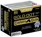 Cci/speer 120684 Speer Ammo 24258 Gold Dot Carry Gun 45 ACP +P 200 gr Hollow Point (HP) 20 Bx/ 10