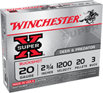 Winchester Ammu 121823 Winchester Ammo XB203VP Super X  20 Gauge 2.75" 20 Pellets 3 Buck Shot 15 Bx/ 10