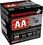 Winchester Ammu 121860 Winchester Ammo AASC287VP AA Sporting Clay 28 Gauge 2.75" 3/4 oz 7.5 Shot 100 Bx