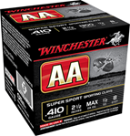 Winchester Ammu 121862 Winchester Ammo AASC418VP AA Sporting Clay 410 Gauge 2.50" 1/2 oz 8 Shot 100 Bx/