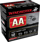 Winchester Ammu 121863 Winchester Ammo AA128VP AA Light Target Load 12 Gauge 2.75" 1 1/8 oz 8 Shot 100