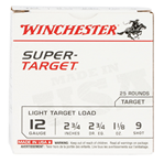 Winchester Ammu 121869 Winchester Ammo TRGT129 Super Target  12 Gauge 2.75" 1 1/8 oz 9 Shot 25 Bx/ 10 C