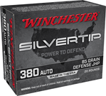 Winchester Ammunition W380ST WINCHESTER SILVERTIP 380 ACP 85GR HP 20RD 10BX/CS