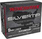 Winchester Ammu 121887 Winchester Ammo W9MMST Super-X  9mm Luger 115 gr Silvertip Hollow Point 20 Bx/ 1
