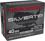 Winchester Ammu 121890 Winchester Ammo W40SWST Super-X  40 S&W 155 gr Silvertip Hollow Point 20 Bx/ 10