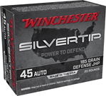 Winchester Ammu 121892 Winchester Ammo W45AST Super-X  45 ACP 185 gr Silvertip Hollow Point 20 Bx/ 10 C