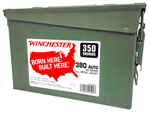 Winchester Ammu 123907 Winchester Ammo WW380C USA  380 ACP 95 gr Full Metal Jacket (FMJ) 350 Bx/2 Cs (A