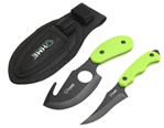 Gsm Outdoors 124141 HME HMEKN-2PSGC Skinning Kit  3.50" Fixed Skinner w/Gut Hook/Caping Plain/Gut Ho
