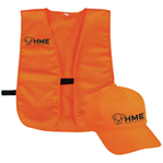 Gsm Outdoors 124147 HME HMESFVHOR Safety Vest w/Cap OSFA Orange Polyester