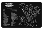 Tekmat 124454 TekMat TEKR17BROWNINGHP Browning High Power Cleaning Mat Black/White Rubber 17"