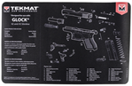 Tekmat 124456 TekMat TEKR17GLOCK4243 Glock 42/43 Cleaning Mat Black/White Rubber 17" Long Gloc