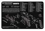 Tekmat 124466 TekMat TEKR17RUGER-SR9 Ruger SR 9 Cleaning Mat Black/White Rubber 17" Long Ruger