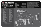 Tekmat 124469 TekMat TEKR17SIGP229 Sig Sauer P229 Cleaning Mat Black/White Rubber 17" Long Sig